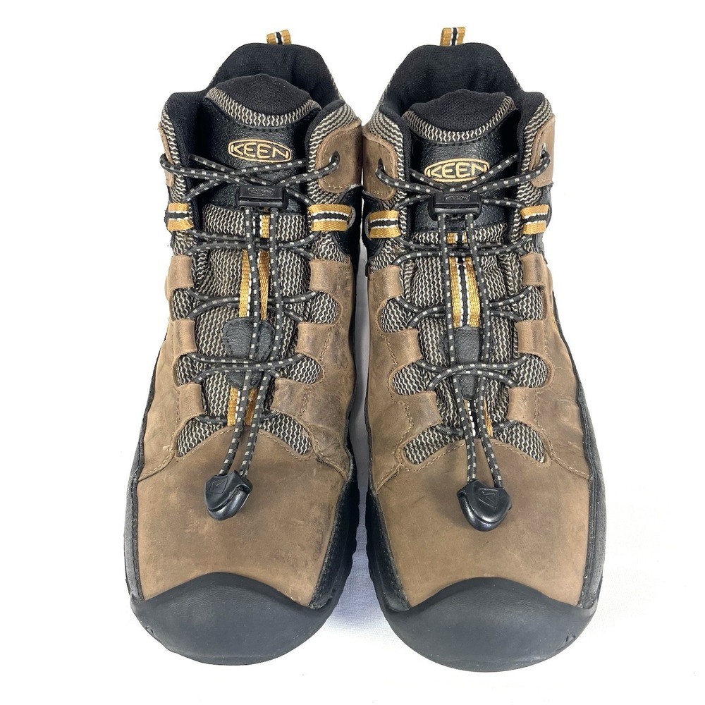 Keen Targhee Dark Earth/Golden Brown Leather Waterproof Hiking Boots Youth 5 - Picture 4 of 10